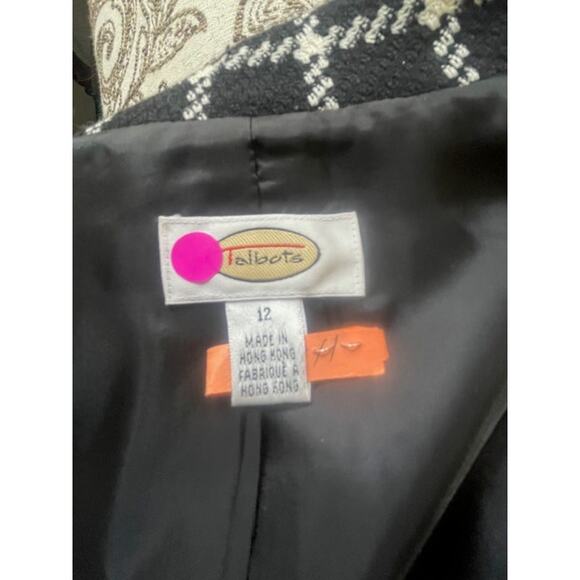 Talbots Women‎ Size 12 Wool Jacket Black White VINTAGE - Picture 5 of 6